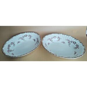 Royal Albert Dimity Rose Oval Serving Vegetable Bowl 9" x 7 3/4" (set of 2)